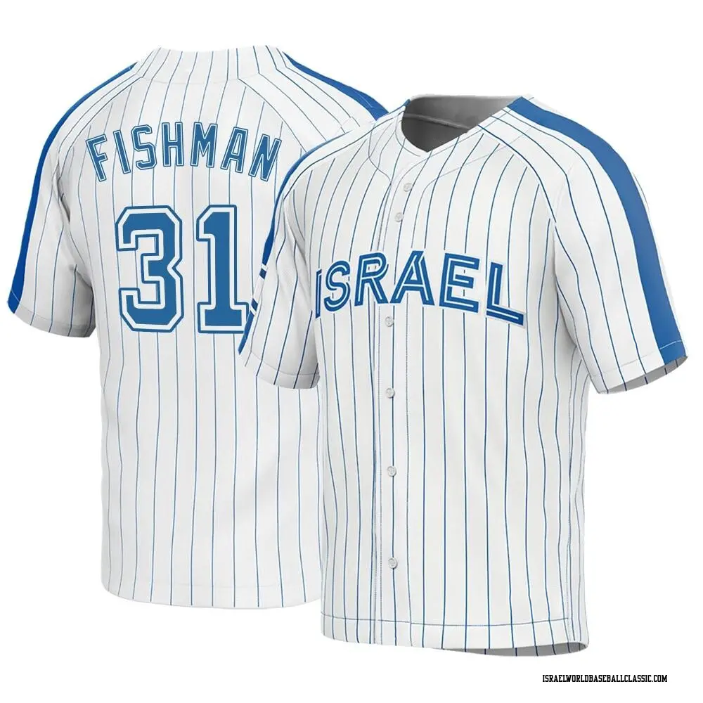 Men's Jake Fishman Israel Baseball Replica White 2023 World Baseball