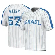 Men's Zack Weiss Israel Baseball Replica White 2023 World Baseball Classic Jersey