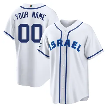 Youth Custom Israel Baseball Replica White 2026 World Classic Home Stadium Jersey