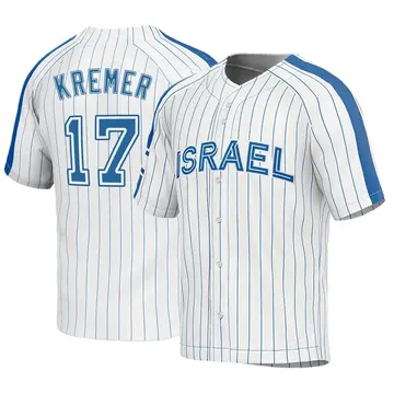 Youth Dean Kremer Israel Baseball Replica White 2023 World Baseball Classic Jersey