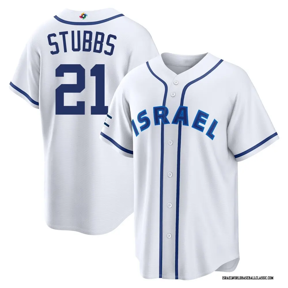 Youth Garrett Stubbs Israel Baseball Replica White 2026 World Classic Home Stadium Jersey