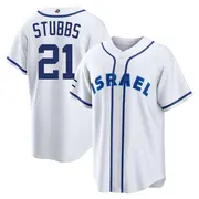 Youth Garrett Stubbs Israel Baseball Replica White 2026 World Classic Home Stadium Jersey