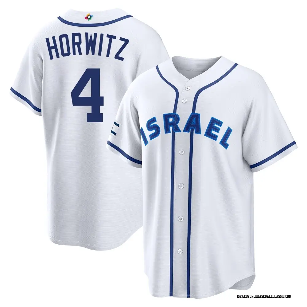 Youth Spencer Horwitz Israel Baseball Replica White 2026 World Classic Home Stadium Jersey