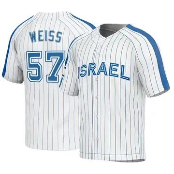 Youth Zack Weiss Israel Baseball Replica White 2023 World Baseball Classic Jersey